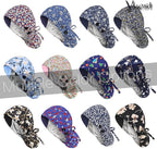 Satin Lined Scrub Caps with Buttons & Sweathand, Surgical Caps - Image 4