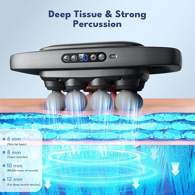 VTT 8-Head Massage Gun, Deep Tissue Back Massager, Electric Handheld Massager - Image 2