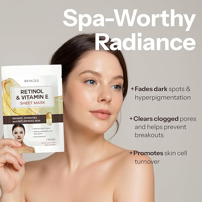 Skin 2.0 Retinol & Vitamin E Sheet Mask - Image 5