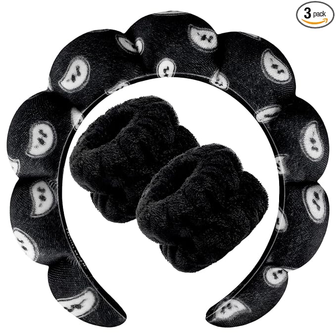 Zkptops Spa Headband for Washing Face Wristband Set Sponge Makeup by ZKPTOPS