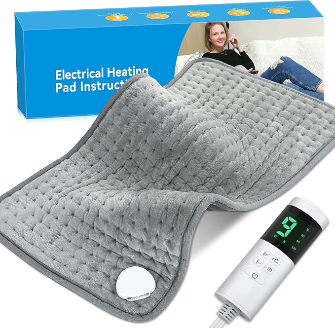 Electric Heating Pad for Back Pain Relief, Portable Heating Pad for Period by TOPSOSO