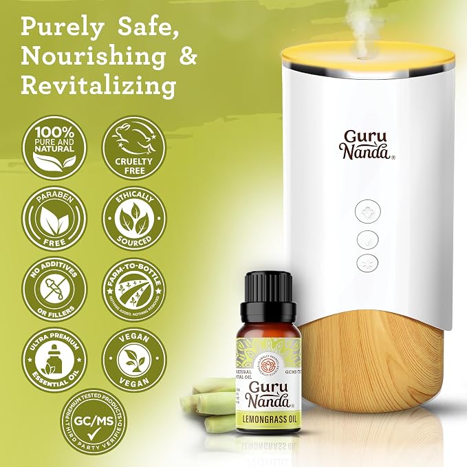 GuruNanda Lemongrass Essential Oil, 100% Pure, Natural and Undiluted Diffuser - Image 5