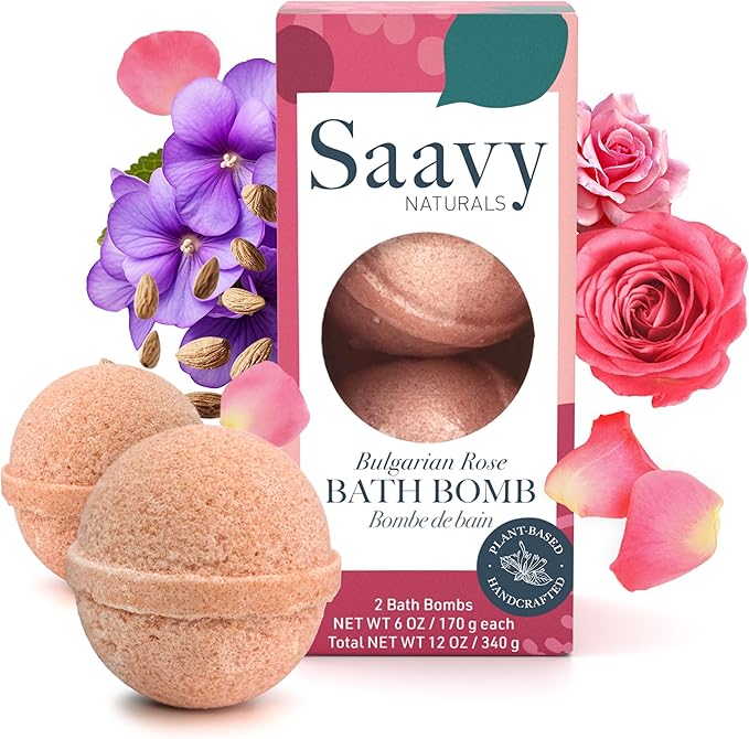 Saavy Naturals Bath Bombs – Relaxing Foaming Fizz Bubbles, Organic Bath Bombs by SaavyNaturals