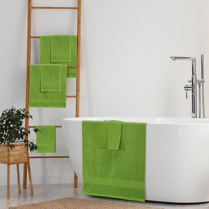 Belizzi Home 8 Piece Towel Set 100% Ring Spun Cotton, 2 Bath Towels 27x54 - Image 4