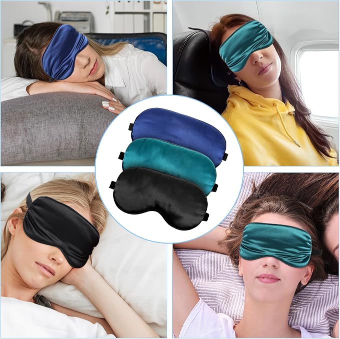 3 Pcs Sleep Mask, Silk Blackout Eye Mask Cover - Image 7