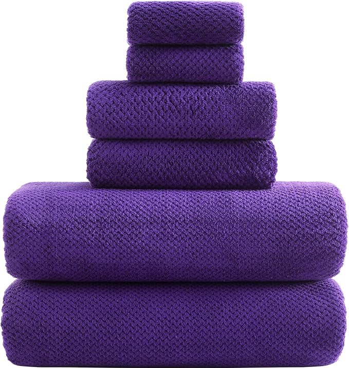 YTYC 29x59 Inch Bath Towels Set of 6 Large, Super Soft Lint Free Lightweight by YTYCTowels