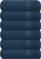 GLAMBURG Ultra Soft 6-Piece Hand Towel Set 16x28-100% Ringspun Cotton by GLAMBURG