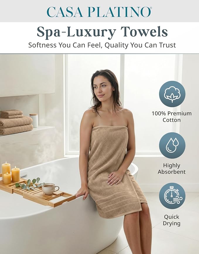 Casa Platino 12 Pcs Premium Cotton Towel Set - Image 2