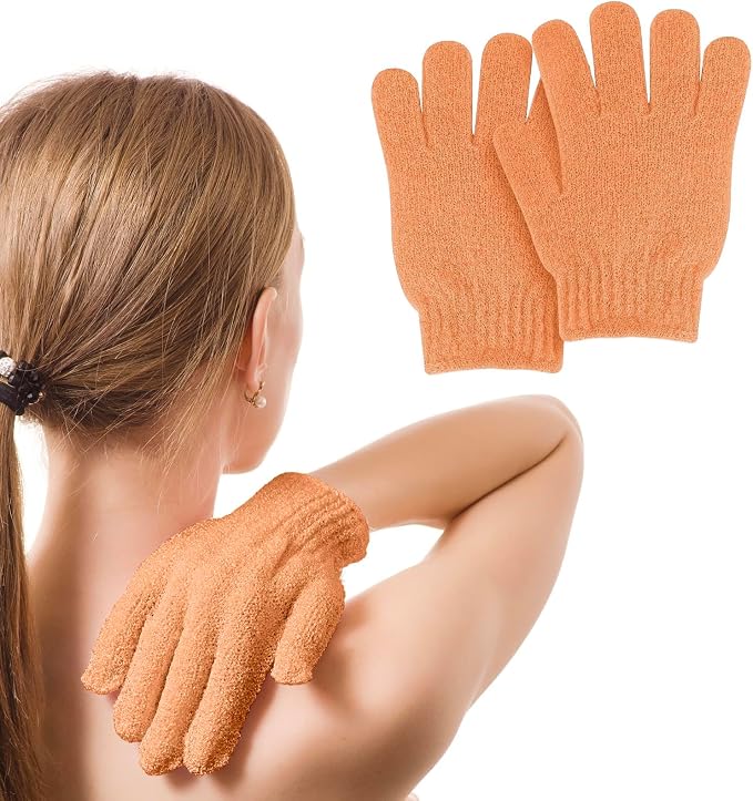 MOLOPPO 2 PCS Exfoliating Glove, Scrub Gloves Exfoliating, Body Exfoliator by MOLOPPOCase