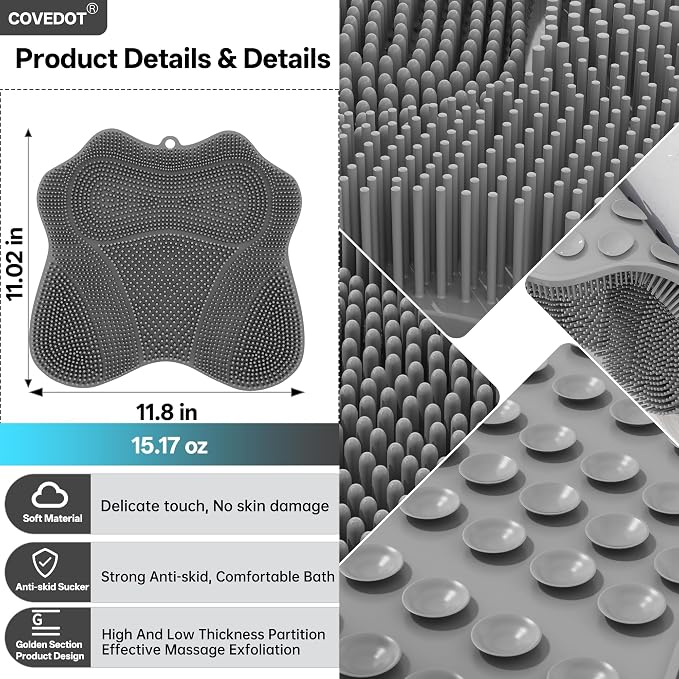 Dual-Sided Silicone Shower Foot Scrubber Mat – Foot Scrubber in Shower - Image 5