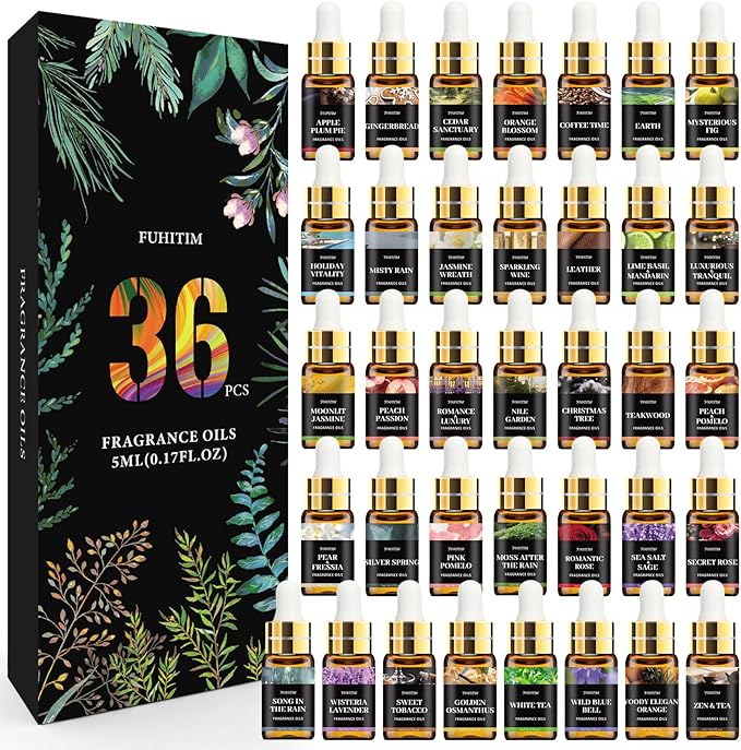 36 Pcs Fragrance Oil Set for Diffusers, Humidifiers, Skin Care, Premium by FUHITIM