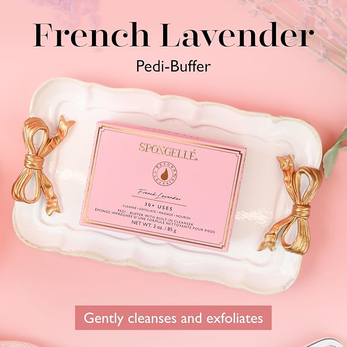 Spongellé French Lavender Pedi Buffer Bath Sponge | Exfoliating Foot & Heel - Image 2