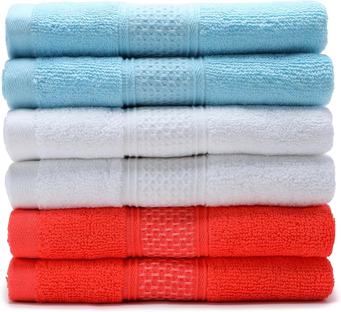 Cotton Hand Towels Set, 6-Piece Set, Super Absorbent Quick Drying, Bathroom - Image 4