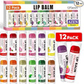 AZEN 12 Pack Lip Balm Bulk, Moisturizing Lip Balms by AZEN