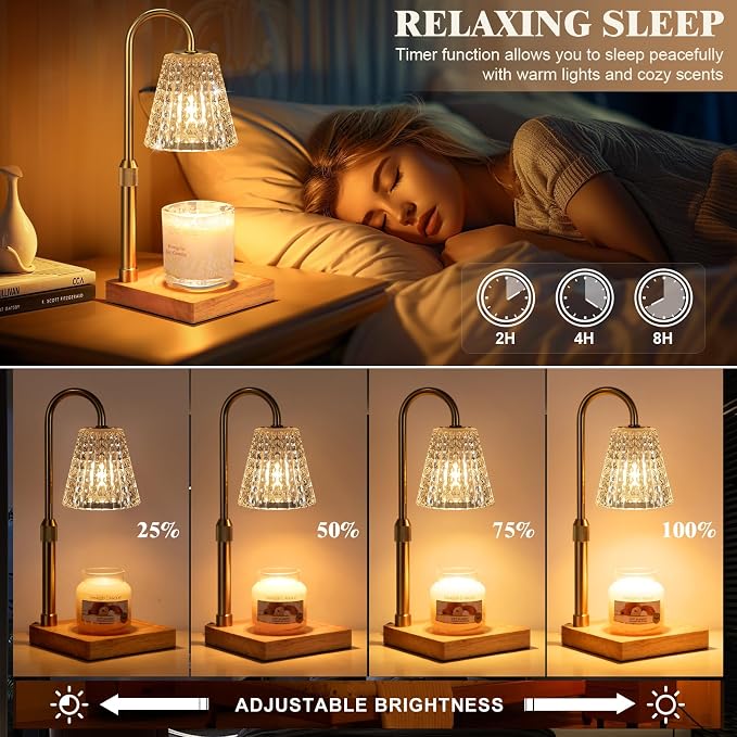 Hong-in Crystal Adjustable Height Candle Warmer Lamp - Image 2