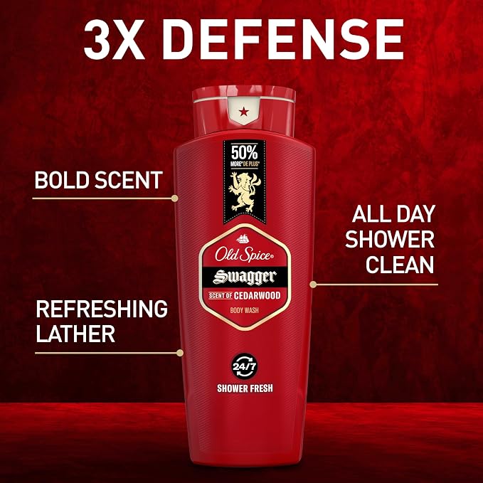 Old Spice Refreshing Body Wash for Men, 3X Defense, 24/7 Shower Fresh - Image 2