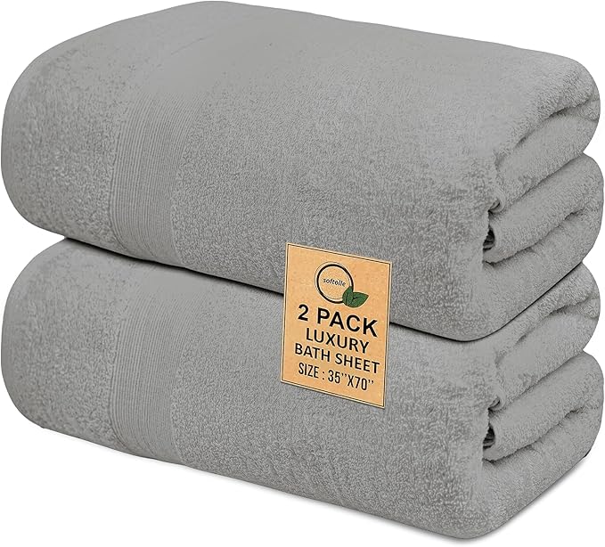 Softolle 100% Cotton Luxury Bath Sheets by Softolle