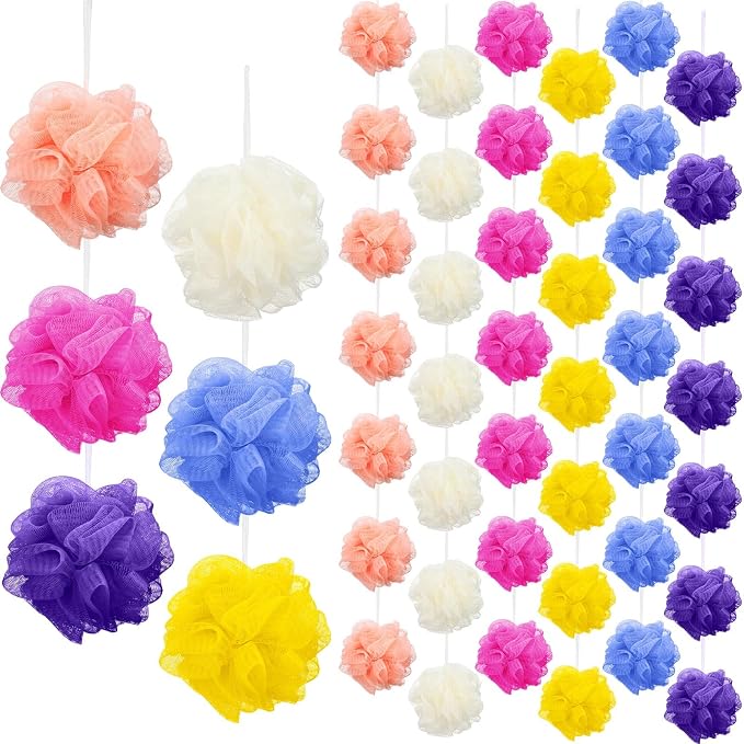 Siifert 50 Pieces Bath Sponge Shower Loofahs Bulk Bath Luffas Exfoliating Body by Siifert