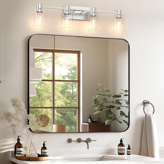4-Light Modern Vanity Light Fixtures Over Mirror, Brushed Nickel Bathroom Light - Image 8