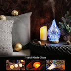 Porseme Oil Diffuser 3D Glass Aromatherapy Ultrasonic Humidifier, Air Refresh - Image 5