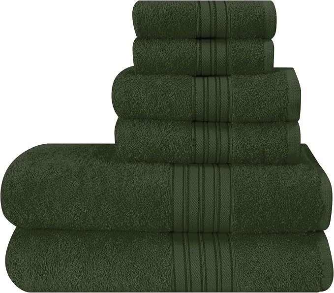BOUTIQUO 6 Pack Cotton Towel Set, Contains 2 Bath Towels 28x55 inch, 2 Hand by BOUTIQUO