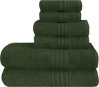 BOUTIQUO 6 Pack Cotton Towel Set, Contains 2 Bath Towels 28x55 inch, 2 Hand by BOUTIQUO