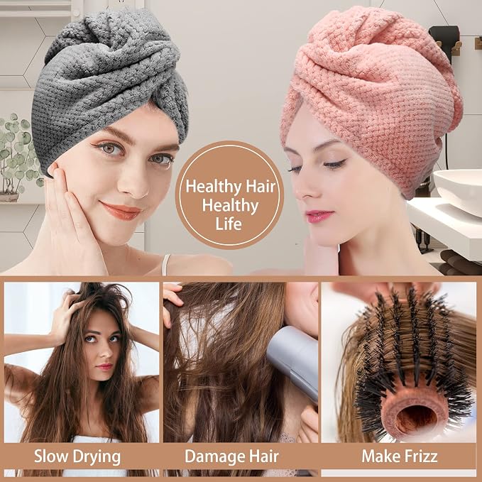 CZZXI 3 PCS Microfiber Hair Towel, Hair Wraps - Image 5