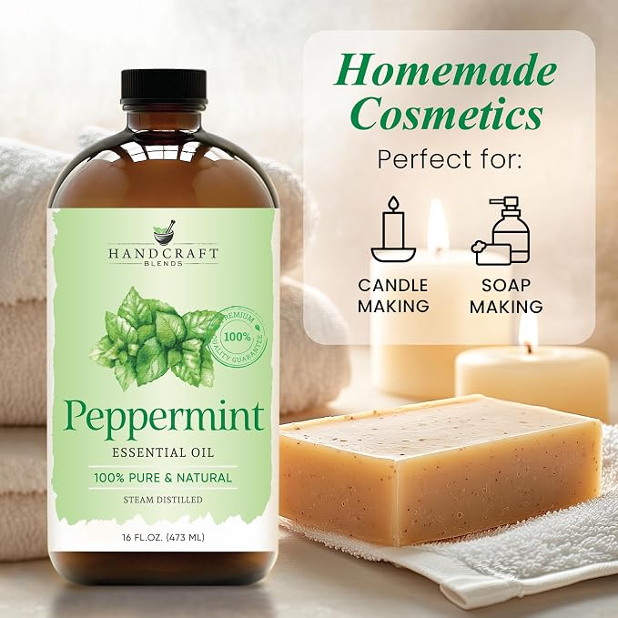 Handcraft Blends Peppermint Essential Oil in Glass Bottle – Huge 16 Fl Oz – - Image 6