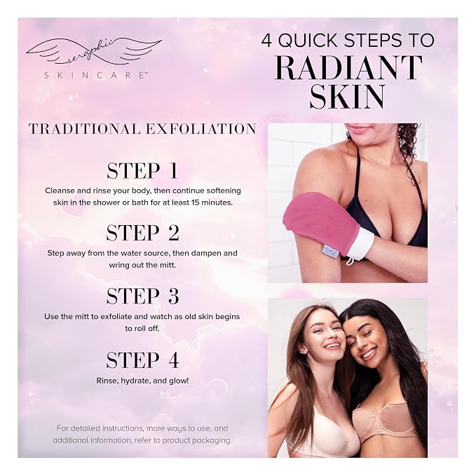 Seraphic Skincare Eternal Love Premium Exfoliating Mitt - Image 4