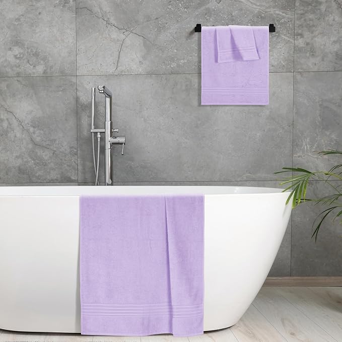 BOUTIQUO Ultra Soft 3 Pack Cotton Towel Set, Contains a Bath Towels 28x55 inch - Image 5