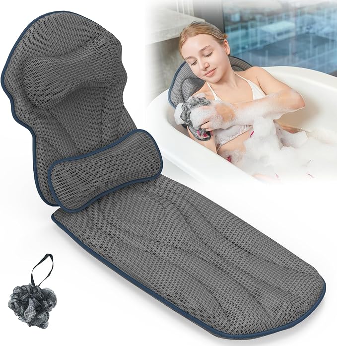 Full Body Bath Pillows for Tub Luxury Bathtub Pillow Cushion for Head, by Unknown