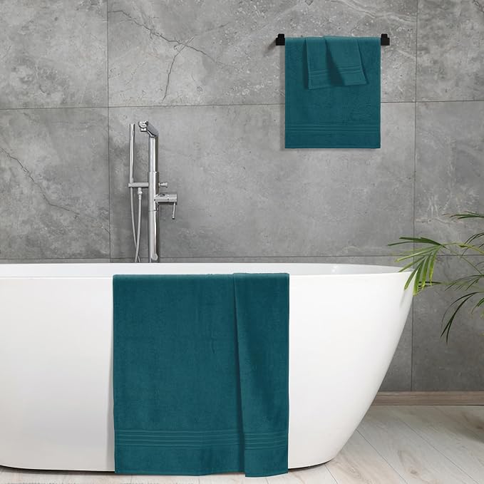 BOUTIQUO Ultra Soft 3 Pack Cotton Towel Set, Contains a Bath Towels 28x55 inch - Image 5