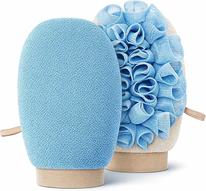 2-in-1 Exfoliating Glove for Self Tan Removal & Daily Shower, Dual-Sided Korean by Gdrctica