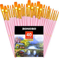 BOSOBO Paint Brushes Set, 4 Pack 40 Pcs Round Pointed Tip Paintbrushes Nylon by ArtistPaintBrushesSet