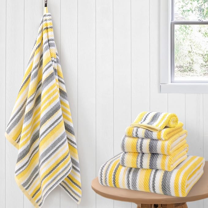 Bath Towels with Hanging Loops, Quick Dry, Absorb & Lightweight, 2 Bath 28"x52" by VOOVAMOVAS