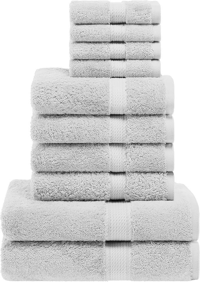 Superior Egyptian Cotton Pile 10 Piece Towel Set, Includes 2 Bath, 4 Hand by SUPERIOR