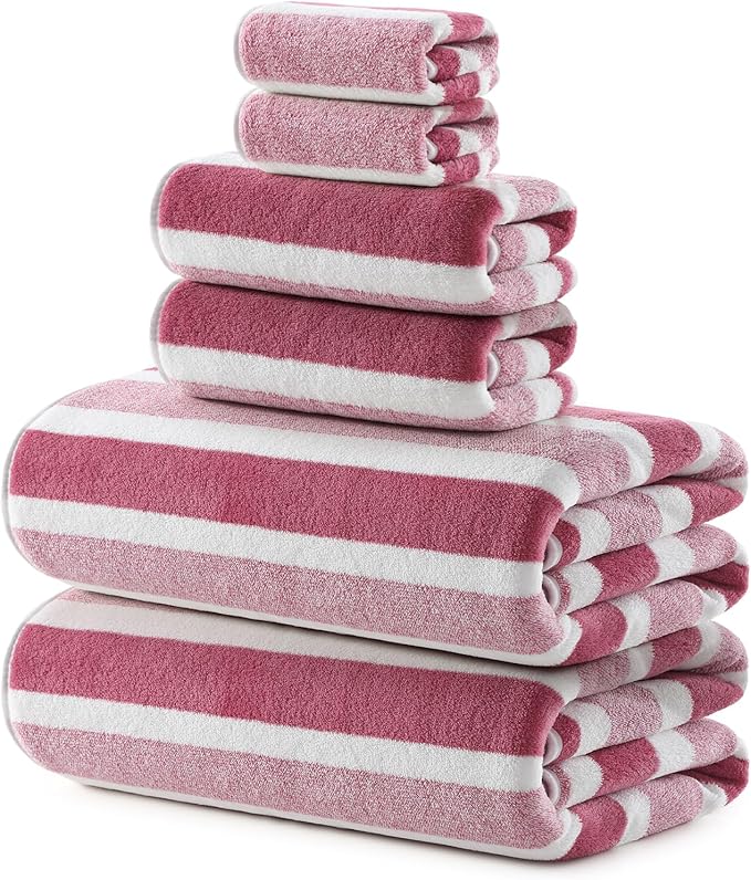 REDKISS Ultra Soft Bath Towel Set 6-Piece 35"x70" | 100% Microfiber, Highly by REDKISSOnline