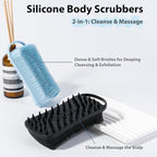 2 PC Silicone Body Scrubber, 2 in 1 Exfoliating Shower Bath Scrubber, Soft - Image 2