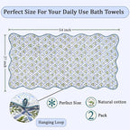 Ridhi Block Print Light Steel Blue Cotton Spa/Beach Towel 27"x54" Set of 2 - Image 4