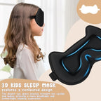 Kids Sleep Mask Eye Mask: 3D Contoured Cup Sleeping Masks, Blindfold - Image 6