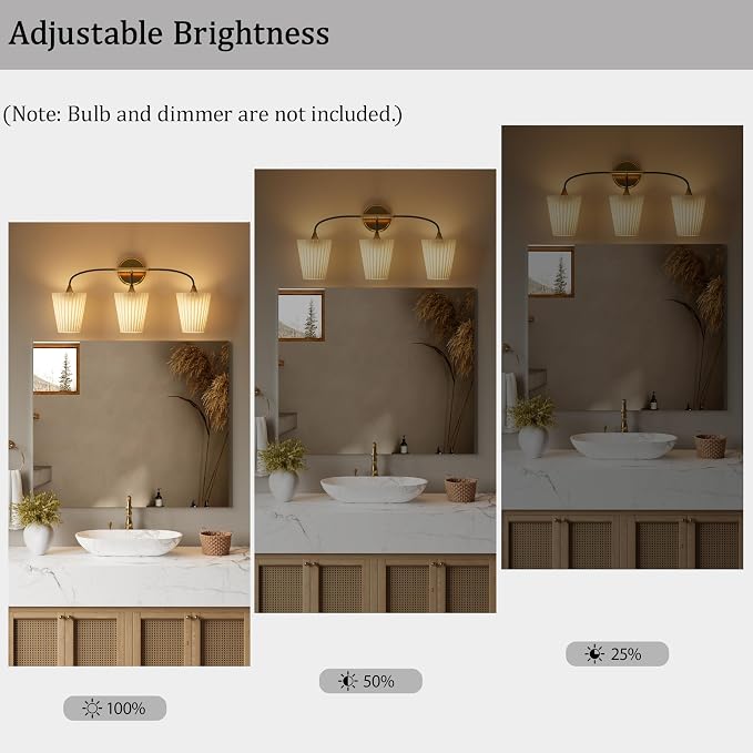 Bathroom Light Fixtures Over Mirror, 3 Light Vanity Light - Image 4
