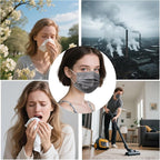 akgk 100PCS Grey Disposable Face Masks, 3-Ply Breathable Grey Face Mask - Image 6