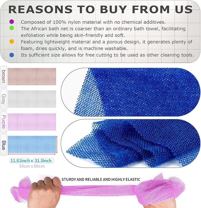 4 Pieces African Net Sponge for Deep Exfoliation – African Net Sponge Authentic - Image 2