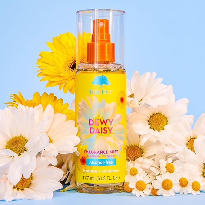 Tree Hut Dewy Daisy Gift Set, Exfoliating Body Scrub & Hydrating Body Spray - Image 4