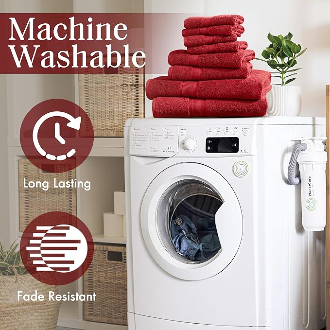 Madison Park 800GSM Bathroom Towel Set of 8 100% Cotton Bath Towel Set - Image 6