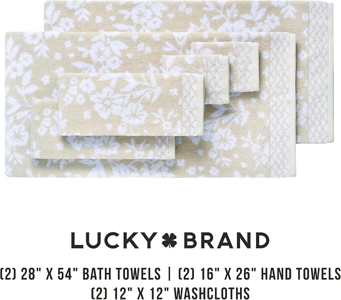 Lucky Brand Folk Floral 6 Piece Bath Towel Set - Image 5