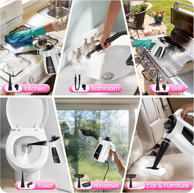 LABIGO Steam Cleaner, Pressurized Handheld Multi-Surface Natural Steam Cleaner - Image 5