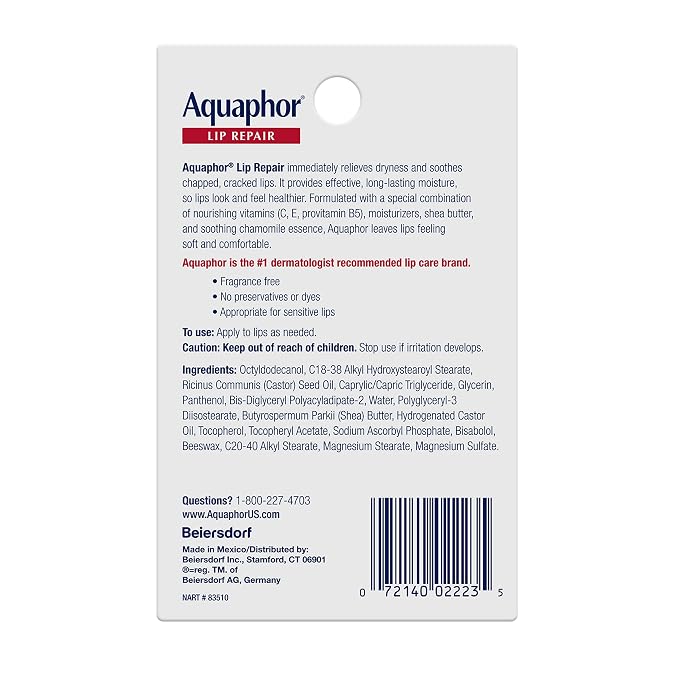 Aquaphor Lip Repair Ointment, Moisturizing Lip Balm Pack, Relieves Dryness - Image 9