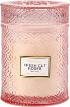 Rose Scented Candles, Valentine Luxury Large Decorative Candle in Glass by MiraScents