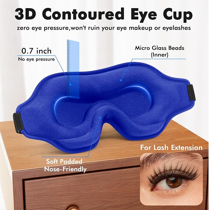 Sleep Eye Mask for Men Women, Weighted Sleeping Mask for Side Sleeper, Travel - Image 4